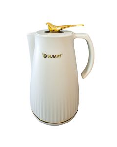 Garrafa Térmica 1L Branca com Ampola Vidro - Quente e Frio Dubai SM-GTDBR