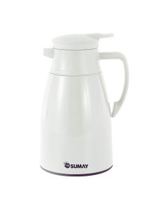 Garrafa Térmica 1L Branca com Ampola Vidro - Quente e Frio Mônaco SM-GTMBR