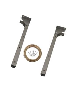 Par Suporte Varal Dobrável Cinza 50cm + Corda + Kit Instalação - nv152cz