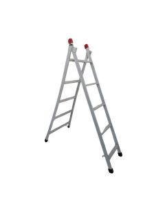 Escada Extensiva 3 em 1 Aço 5x8 Degraus 2,40m Cinza 120kg nv205p