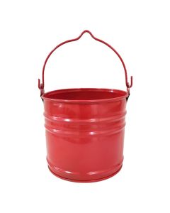 Mini Balde Para Decoração e Multiuso Galvanizado 3L Vermelho