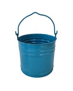 Mini Balde Para Decoração e Multiuso Galvanizado 3L Azul