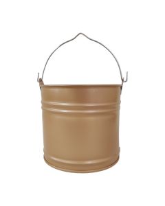 Mini Balde Para Decoração e Multiuso Galvanizado 3L Marrom Terra