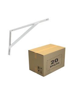 Suporte Cantoneira 20x12cm Branco 20pçs Caixa nv703