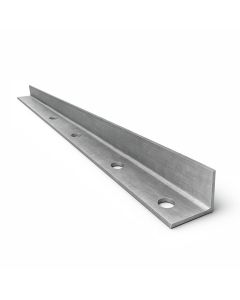 Kit 2 Suportes Parafusar Cantoneira 25cm 8 Furos Zincado nv459l
