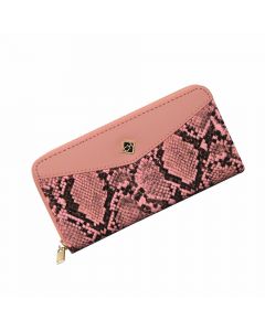 Carteira Feminina Longa Zíper Porta Celular Cartão Couro PU Rosa ys39084