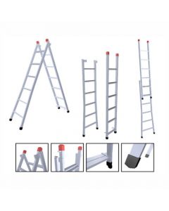 Escada Extensiva 3 em 1 Aço 10x18 Degraus 5,40m Cinza120kg nv214p