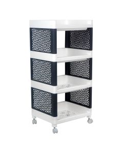 Estante Organizador 4 Prateleiras com Rodas 76x36x30cm EP4-3676-BRPR