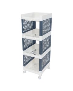 Estante Organizador 4 Prateleiras com Rodas 76x26x30cm EP4-2676-BRPR