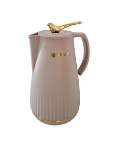 Garrafa Térmica 1L Bege com Ampola Vidro - Quente e Frio Dubai SM-GTDB