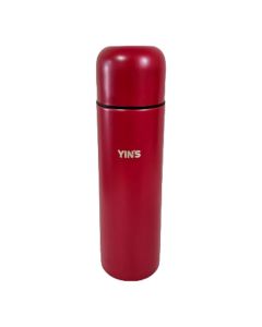 Garrafa Térmica Aço Inox 750ml Vermelha com Tampa Copo - Yins 25052