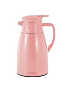 Garrafa Térmica 1L Rosa com Ampola Vidro - Quente e Frio Mônaco SM-GTMRO