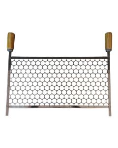 Grelha Moeda Inox Para Churrasqueira 50x40 Cabo de Madeira sf154