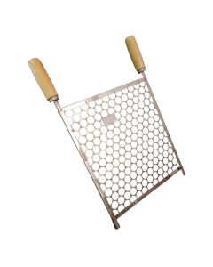 Grelha Moeda Inox Para Churrasqueira 58x40 Cabo de Madeira - sf245