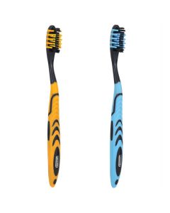 Kit 2 Escovas Dental Adulto Macio Higiene Azul e Amarelo YS43128