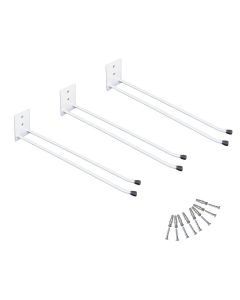 Kit 3 Suportes Parede Multiuso Rodos Vassouras Pás 30cm Branco Aço nv803