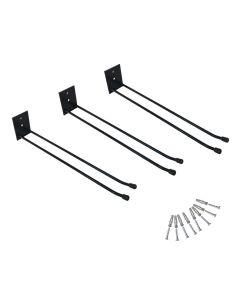 Kit 3 Suportes Parede Multiuso Rodos Vassouras Pás 30cm Preto Aço nv803