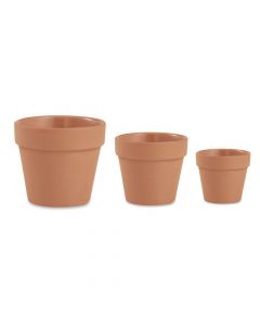 Kit 3 Mini Vasos Cachepot Cimento Para Plantas Terracota