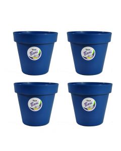 Kit 4 Mini Vasos Plantas Redondo 0,4L Bari Azul Cobalto vb10zc