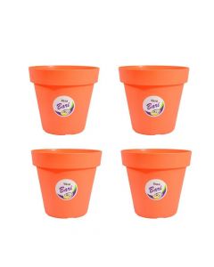Kit 4 Mini Vasos Plantas Redondo 0,4L Bari Coral vb10cl