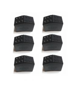 Kit 6 Pés Escada Sapatas Ponteiras 40 x 20mm Borracha nv190
