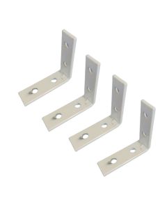 Kit 4 Suportes Prateleira Cantoneira 5x5cm Branco nv700