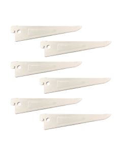 Kit 6 Suportes Duplo Para Trilho Prateleira Aço 17cm Branco SD-17-BR