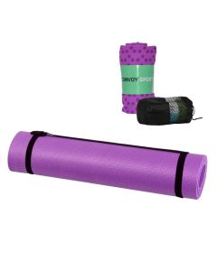 Kit Tapete Yoga Exercícios Lilás 5mm + Toalha Microfibra Yins