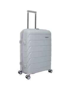 Mala Viagem Grande 28'' em PP com 4 Rodas 360º Cinza Shark YS21197