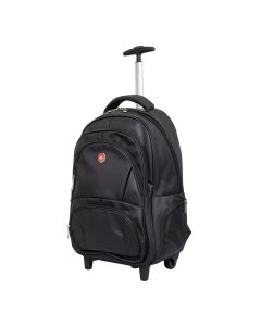 Mochila Grande PU Swissland Com Carrinho Telescópico Preto ys31009