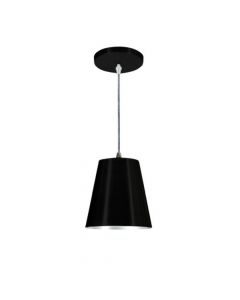 Pendente Lustre Cúpula Cone Preto em Alumínio CL812