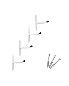Kit 4 Suportes Cabides Multiuso De Parede 7cm Branco Em Aço nv810