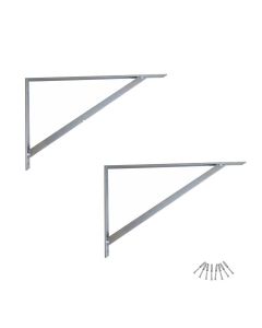 Kit 2 Cantoneiras de Parafusar Aço Chato 50x34cm 120kg Reforçado - nv455