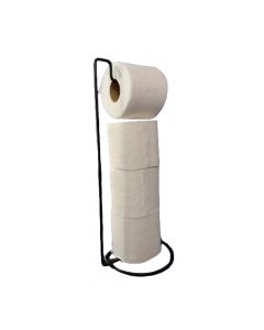 Suporte Chão Porta 4 Rolos Papel Higiênico 44cm Aço Preto nv840