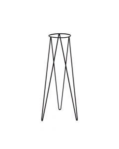 Suporte Tripé para Vaso Chão Planta Aço 16x60 Preto nv517p