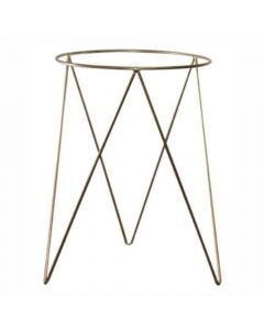Suporte Tripé para Vaso Chão Planta Aço Dourado 28x40cm nv511