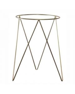 Suporte Tripé para Vaso Chão Planta Aço Dourado 27x40cm nv511