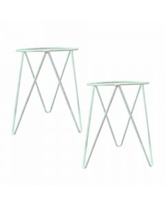 Kit 2 Suportes Tripé Chão 27x40cm Ferro Vaso Planta Jardim Branco nv511