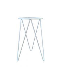 Suporte Tripé para Vaso Chão Planta Aço 16x45 Branco nv516b