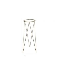 Suporte Tripé para Vaso Chão Planta Aço 16x60 Dourado nv517d