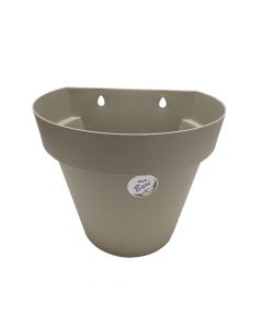 Vaso de Parede Meia Lua Bari 20cm de Plástico Cinza Taupe PB20CT