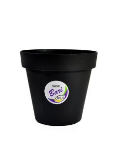 Vaso Redondo Moderno 30cm Para Jardim ECO Bari Preto VB30PR