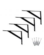 Kit 4 Suportes Prateleira Mão Francesa 35cm Reforçada Preto nv726