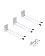 Kit 3 Suportes Multiuso Rodo Vassoura Pá 18cm Branco Aço nv802