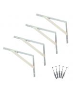 Kit 4 Suportes Prateleira Mão Francesa 35cm Reforçada Branco nv706